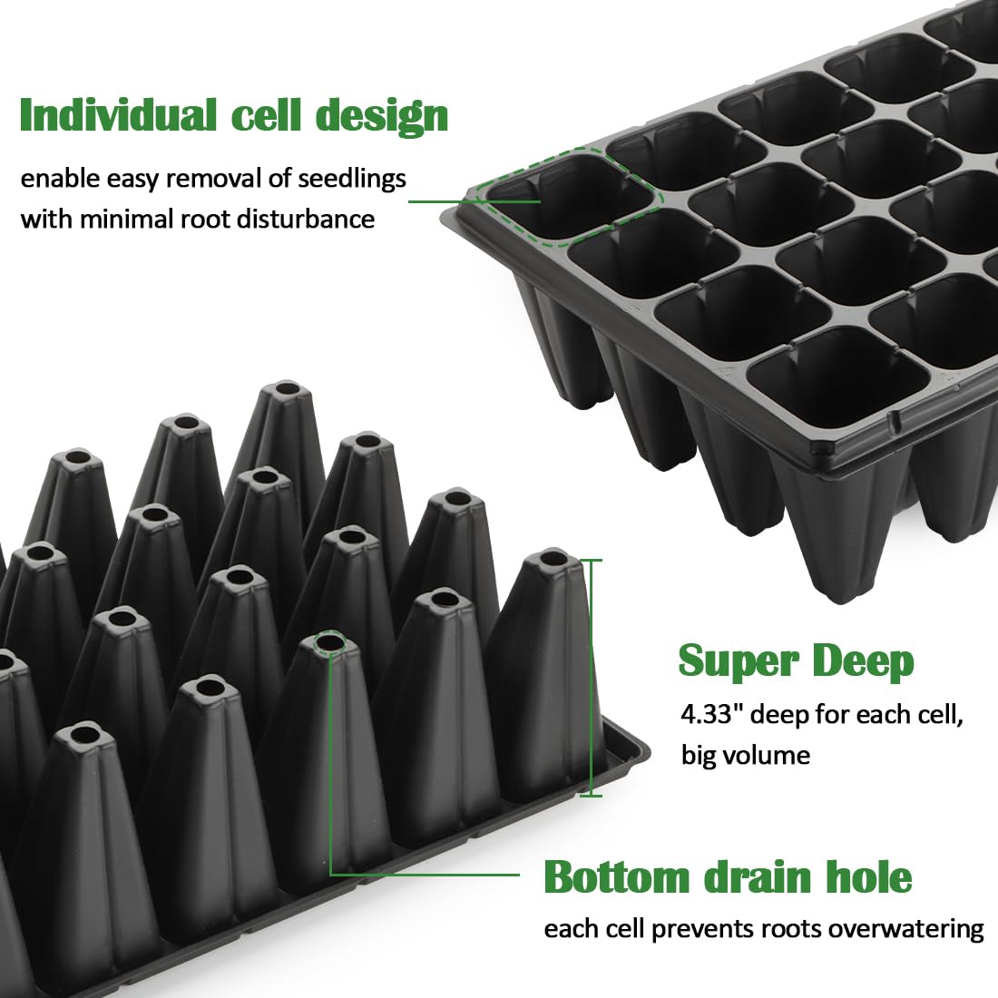 RooTrimmer seed tray for easy transplanting into pots or garden beds.