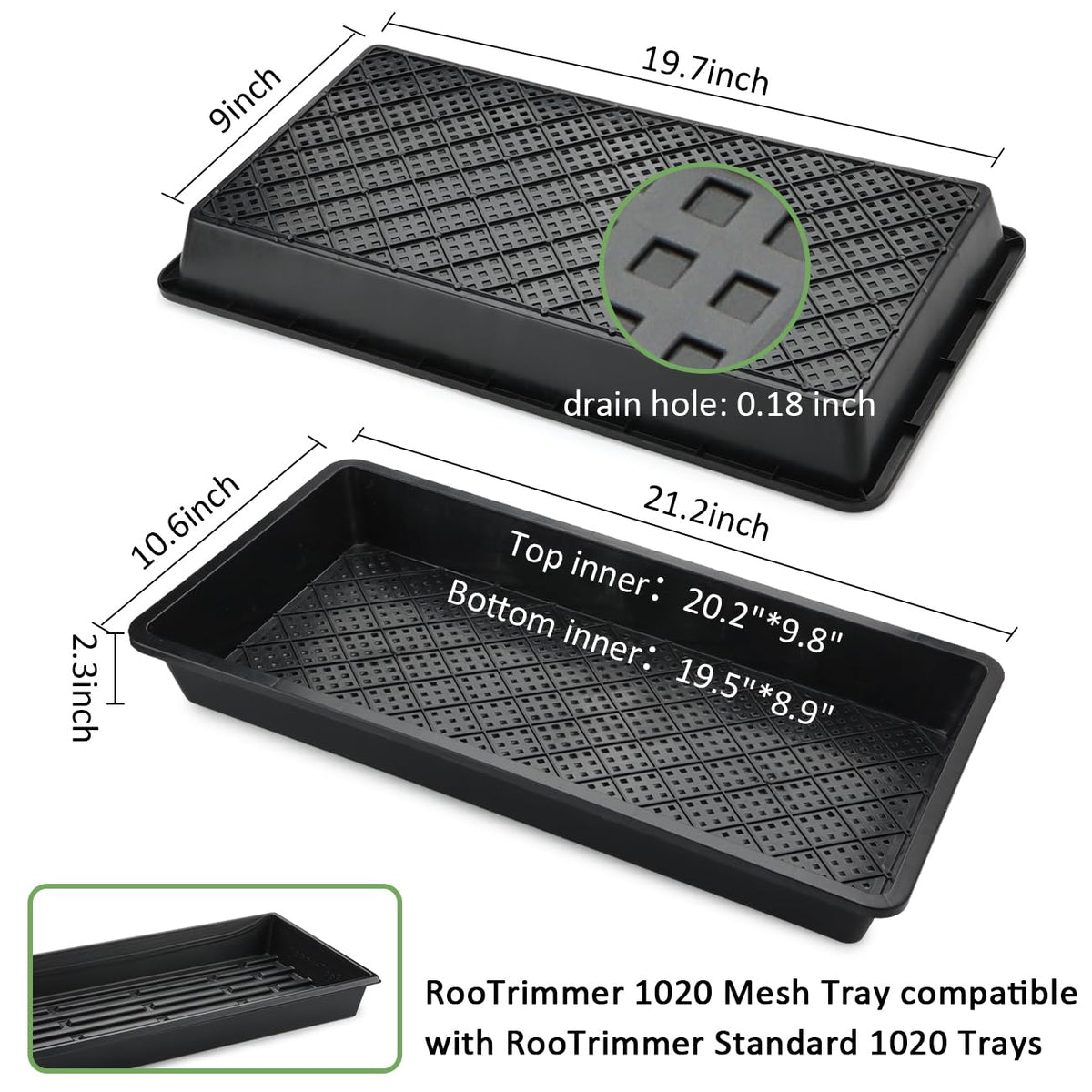 RooTrimmer edge-armrest tray showing sturdy grip for secure handling during plant setup.