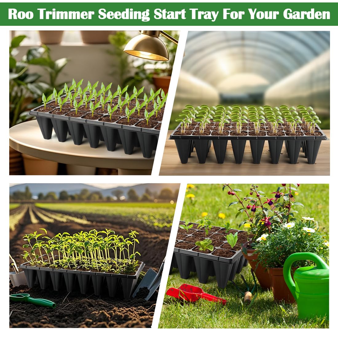 RooTrimmer tray fits standard 1020 flats for seamless setup.