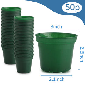 RooTrimmer green 3-inch seedling pot with raised base supports root health.