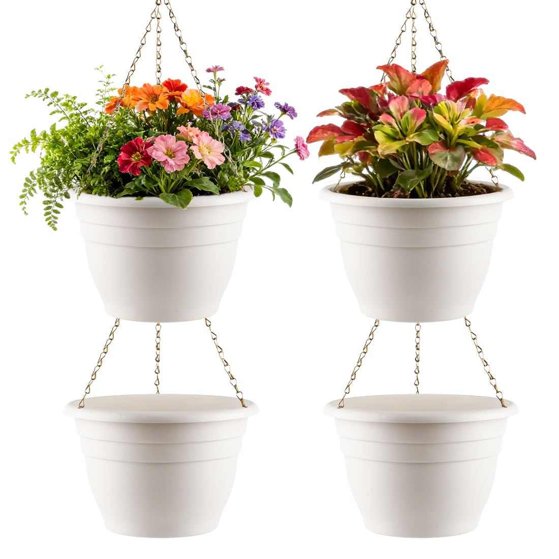 RooTrimmer hanging planter four-pack with 10 inch baskets for versatile indoor or outdoor use.