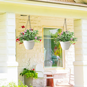 RooTrimmer hanging planter with three holes for flexible vertical displays.