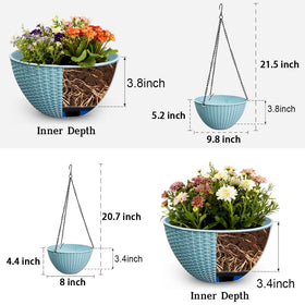 RooTrimmer 8-inch hanging planter view showing chain and design