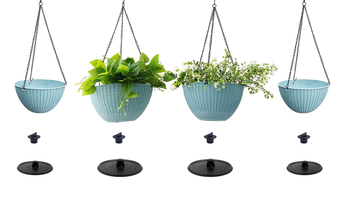 RooTrimmer hanging planter with herbs and succulents for easy display