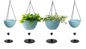 RooTrimmer hanging planter with herbs and succulents for easy display