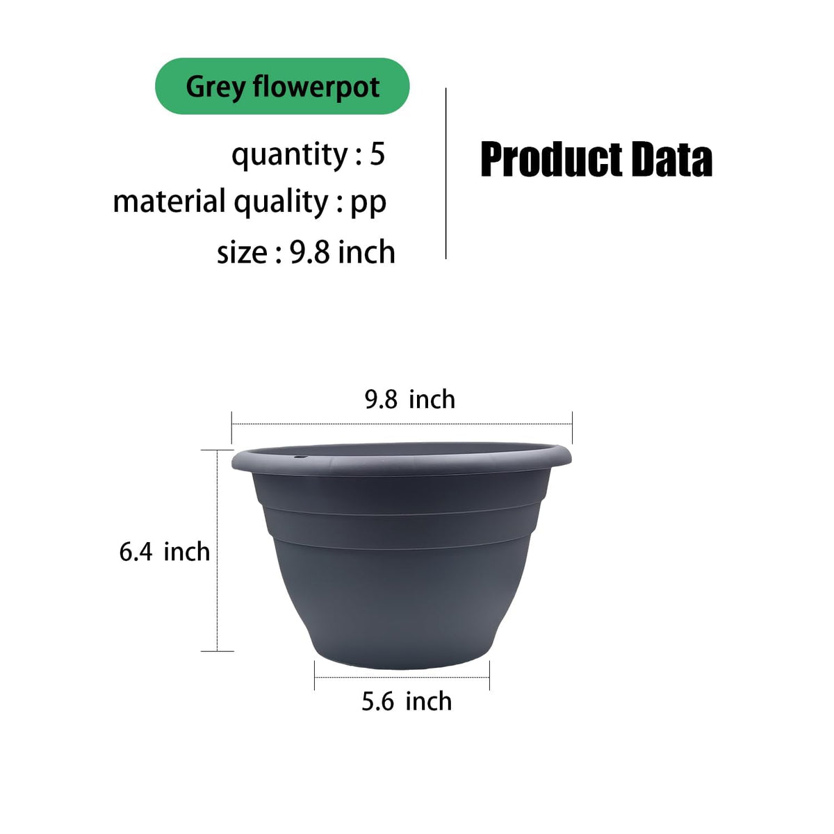 RooTrimmer hanging-ready rim grey pot enables vertical displays and space-saving setups.