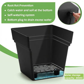 RooTrimmer heavy-duty black plastic planter is BPA-free and durable for outdoors.