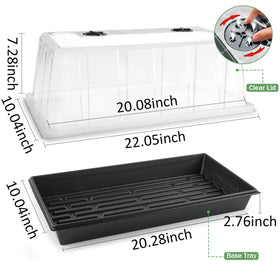 RooTrimmer humidity dome on seed tray supports controlled sprouting.