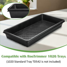 RooTrimmer hydroponics-ready seed-start tray boosts aeration for healthy roots.