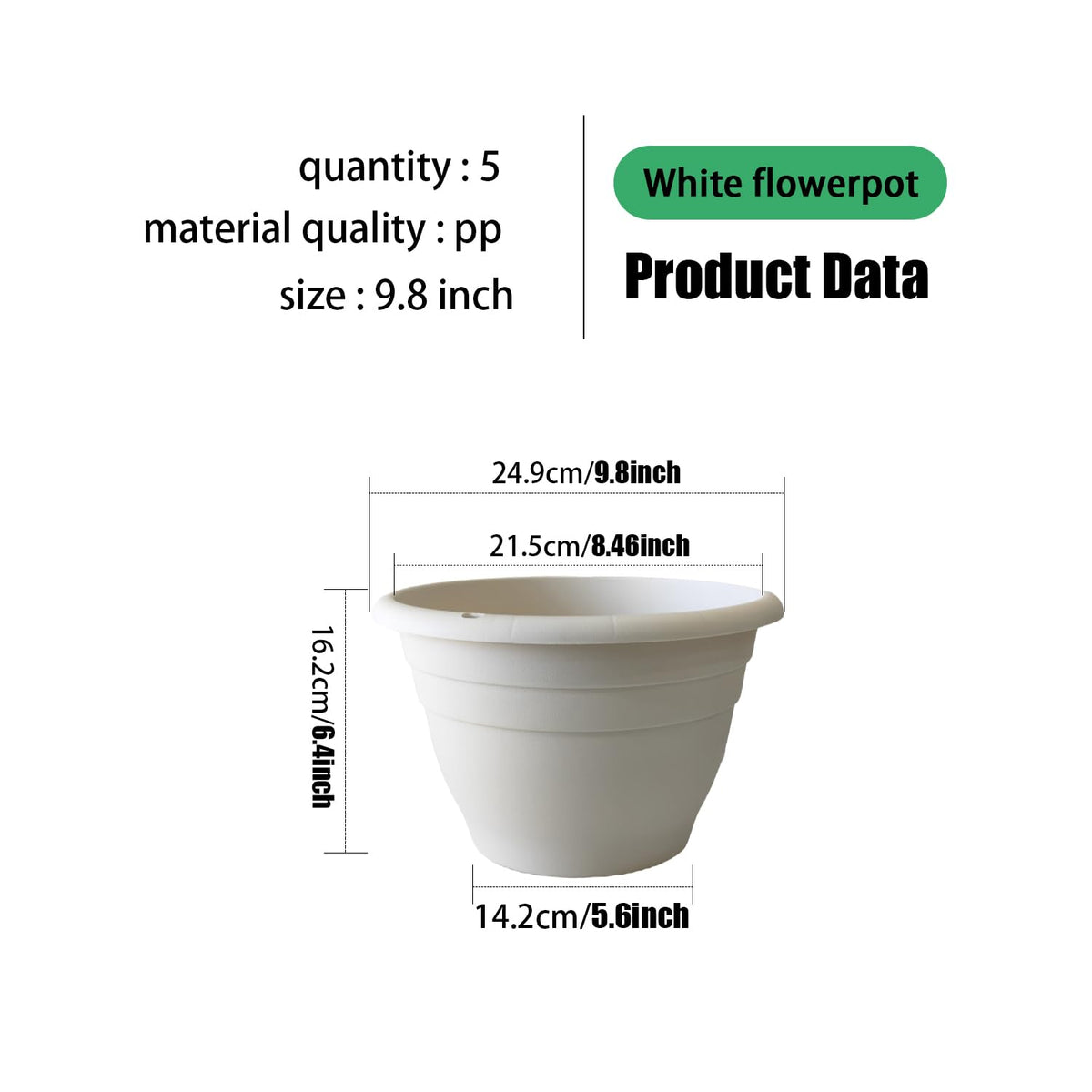 RooTrimmer lightweight plastic planter construction for easy movement.