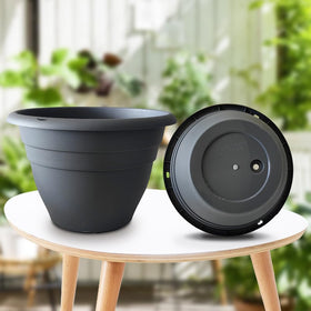 RooTrimmer lightweight-plastic-planter-grey design makes moving and cleaning easy.