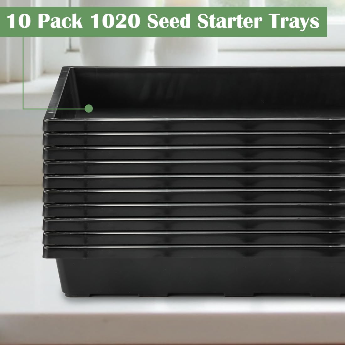 Microgreens setup in RooTrimmer tray for compact greenhouse use