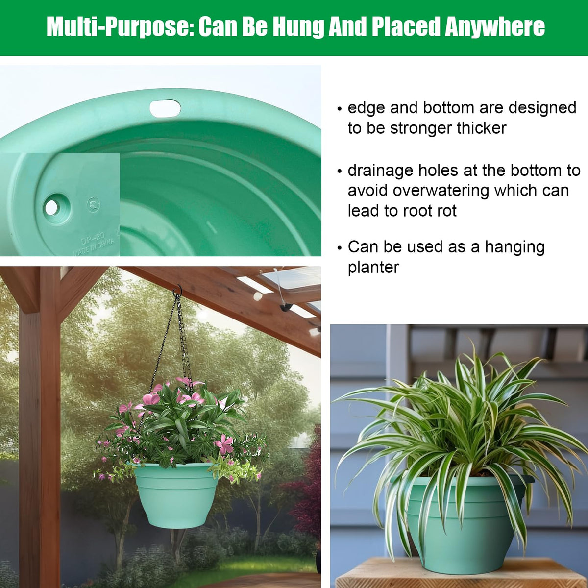 Blue matte finish RooTrimmer pots add modern home decor.