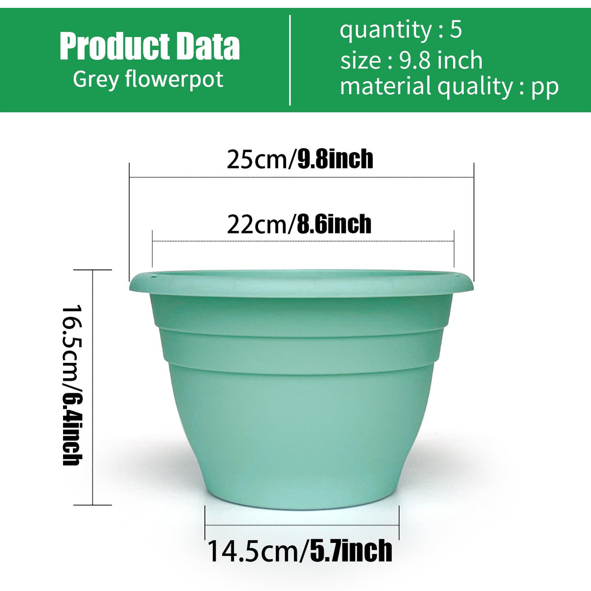 RooTrimmer planter with drainage holes in blue for healthy roots.