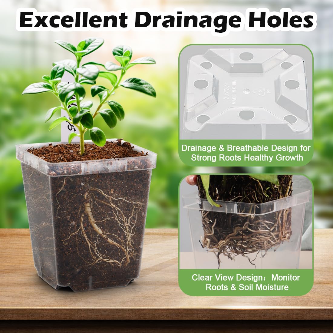RooTrimmer pot designed to fit standard 1020 seedling trays