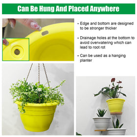 RooTrimmer Yellow pot with drainage holes and plugs, shows watering control.