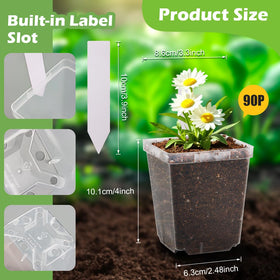 RooTrimmer 90-pack pots with plant labels for easy ID