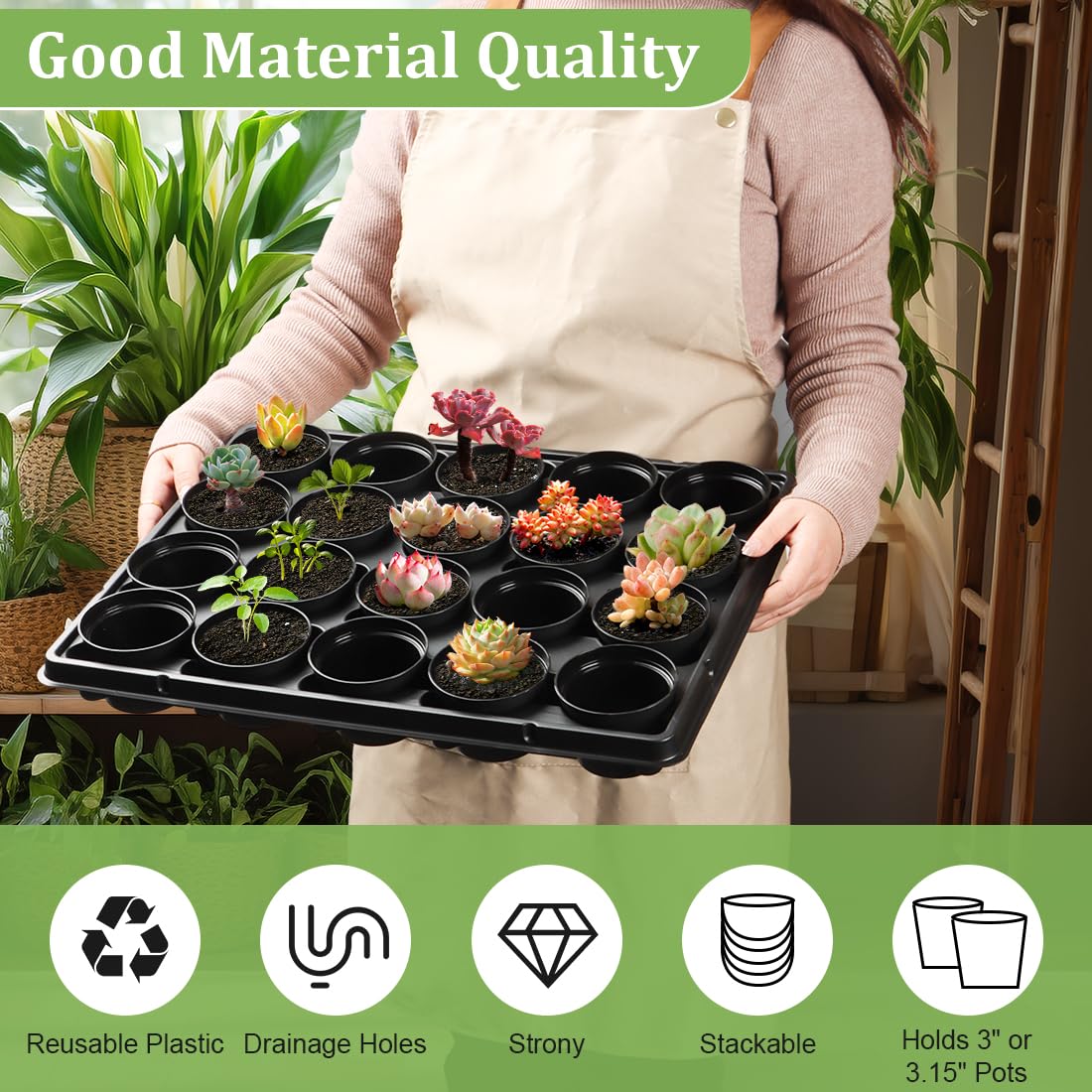 RooTrimmer seed starter trays with 20 cells in a 5-pack for efficient seedling organization