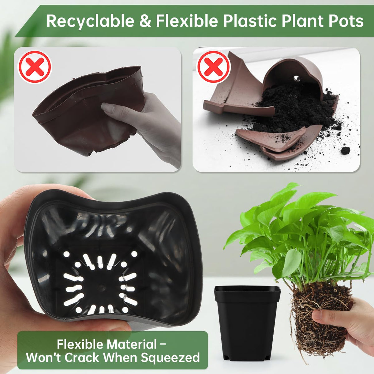RooTrimmer seedling pots easy transplant with flexible walls for clean root-ball removal