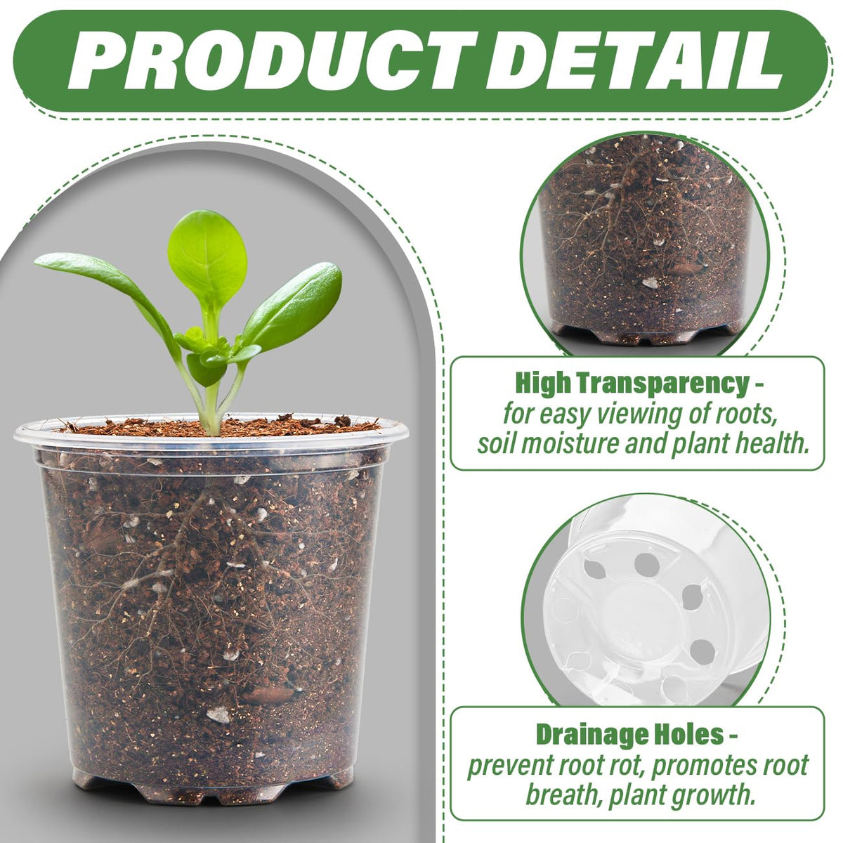 RooTrimmer soft-walled seed pot enables gentle transplanting.