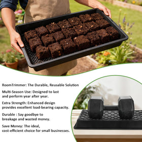 RooTrimmer soil-block-friendly tray keeps blocks well-drained for vigorous sprouts.
