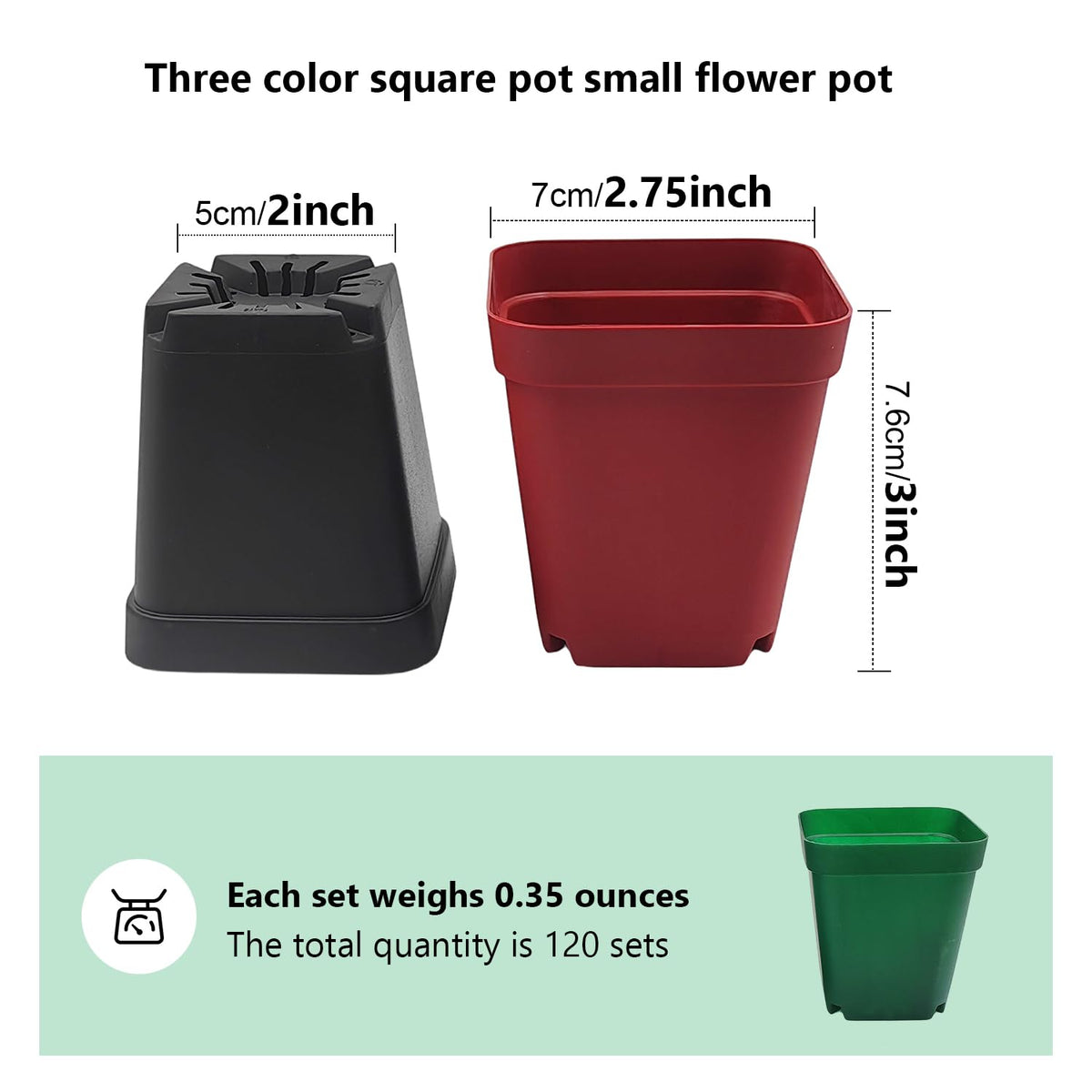 RooTrimmer square pot black color for compact seedling plots.