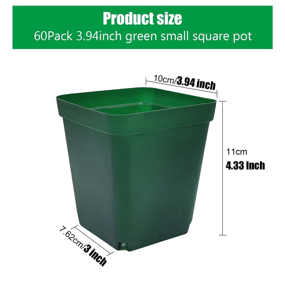 RooTrimmer 4-inch square pots with drainage holes support healthy root development