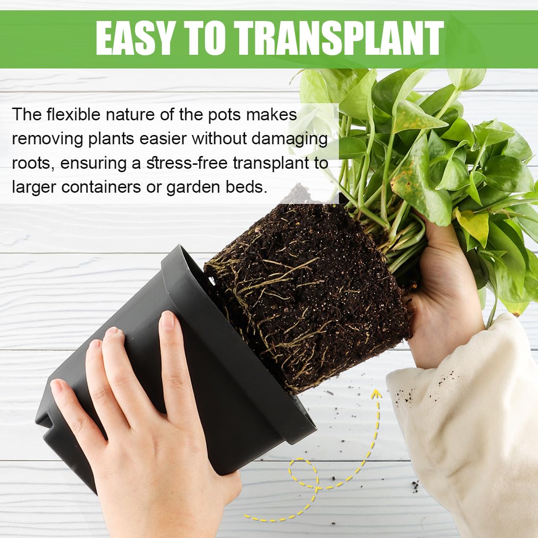 RooTrimmer stackable 30-pack pots save space when storing seedlings
