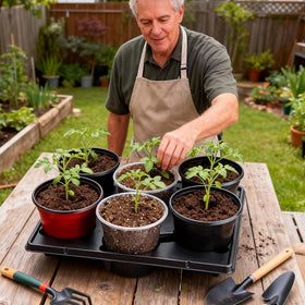 RooTrimmer stackable design saves storage space for nursery setups.