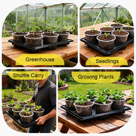 RooTrimmer stackable design saves space when storing pots and trays.