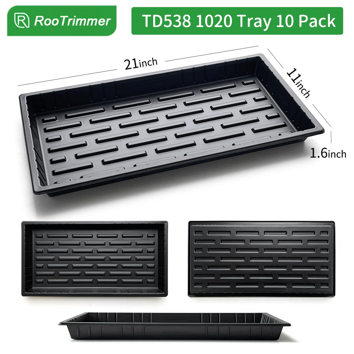 RooTrimmer TD538 tray bottom view showing precise plug-tray fit
