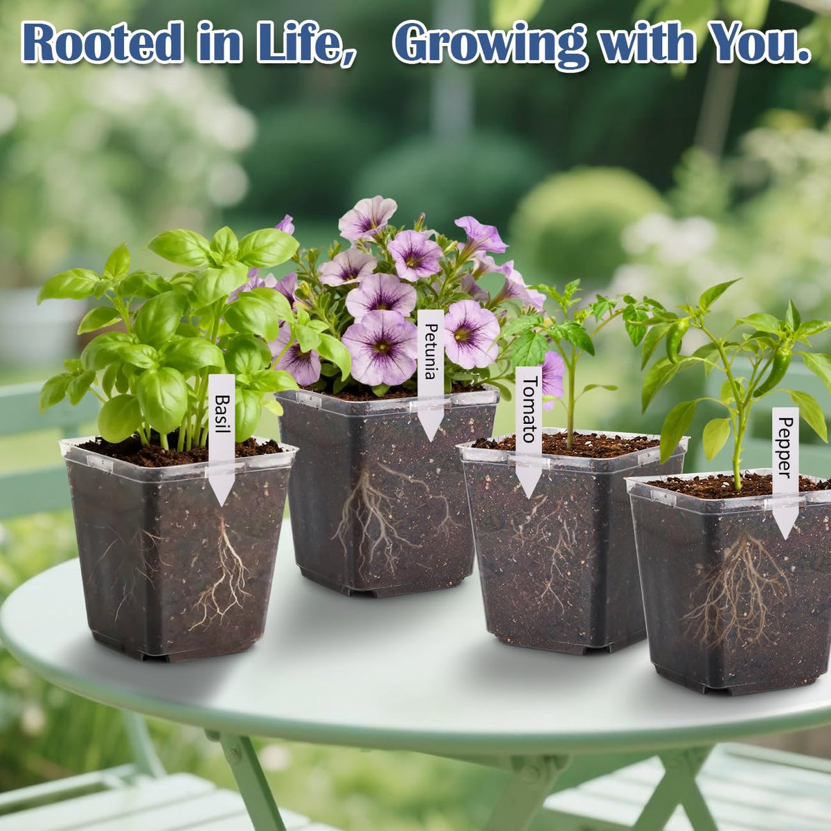 RooTrimmer thick transparent plastic pot for sturdy plant support