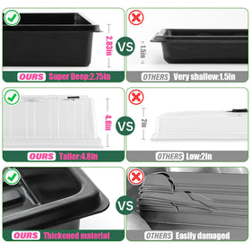 RooTrimmer tight-fitting lid seals warmth while maximizing light exposure for seedlings.