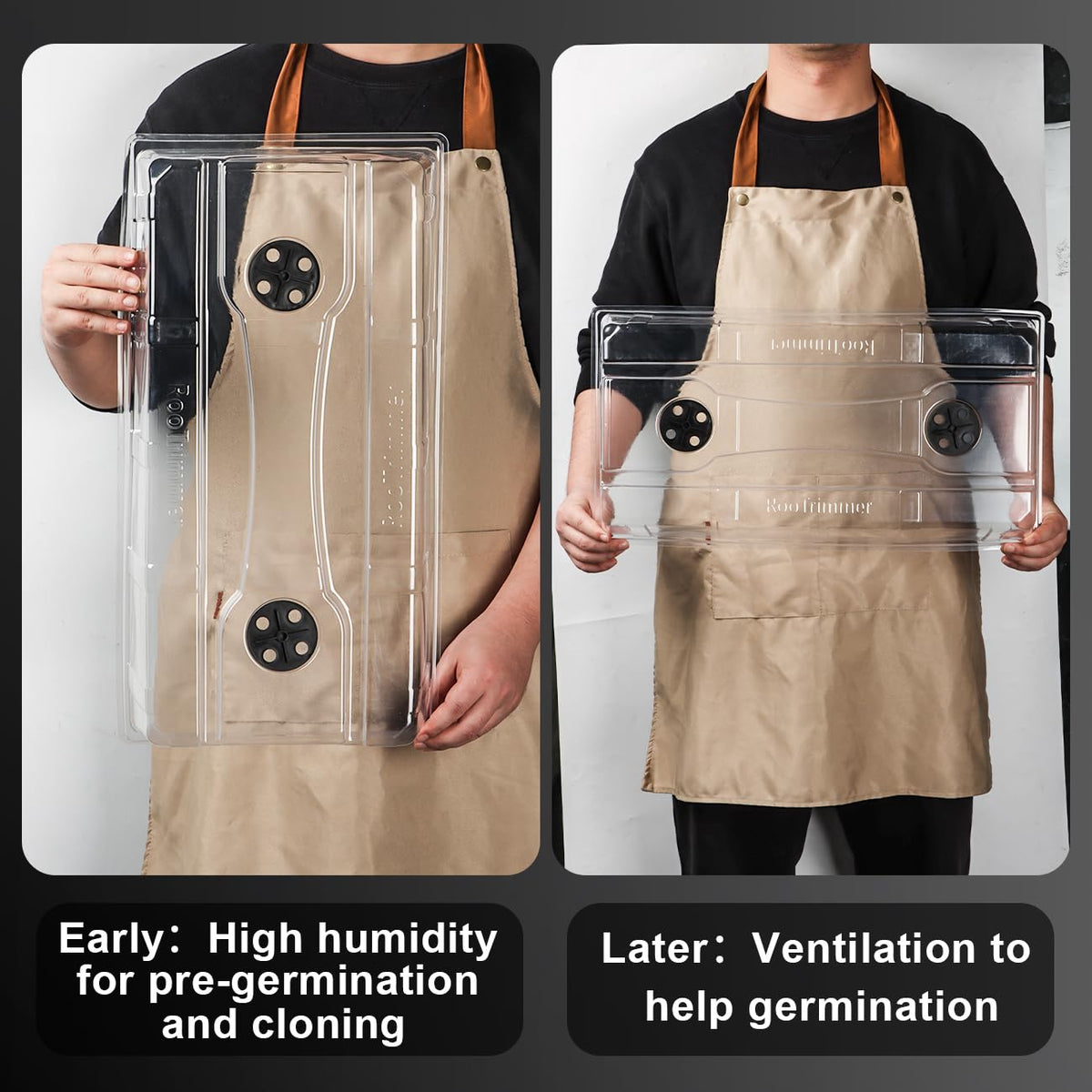 RooTrimmer vent inserts included for reliable setup.