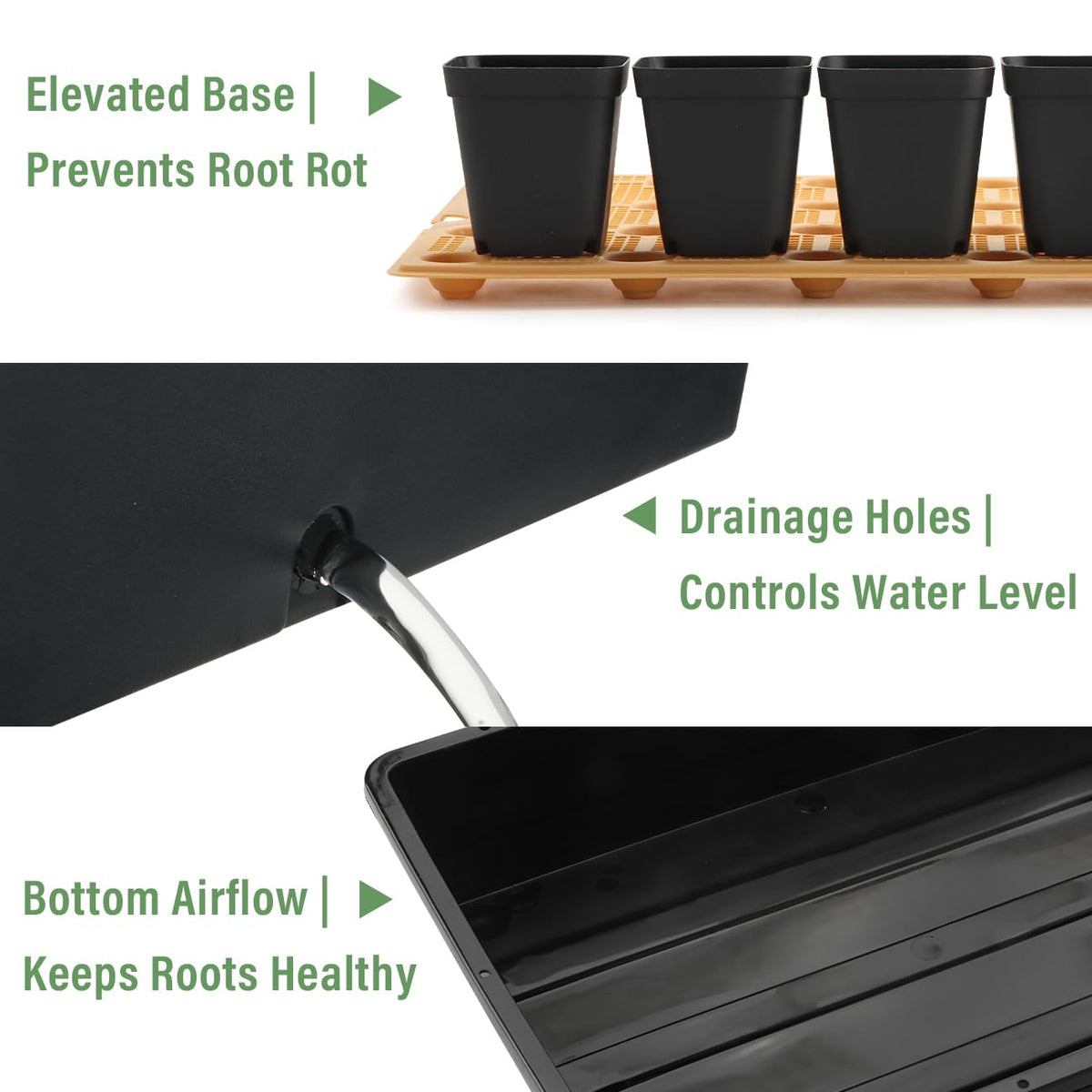 RooTrimmer mesh mat drainage supports healthy root airflow during propagation.