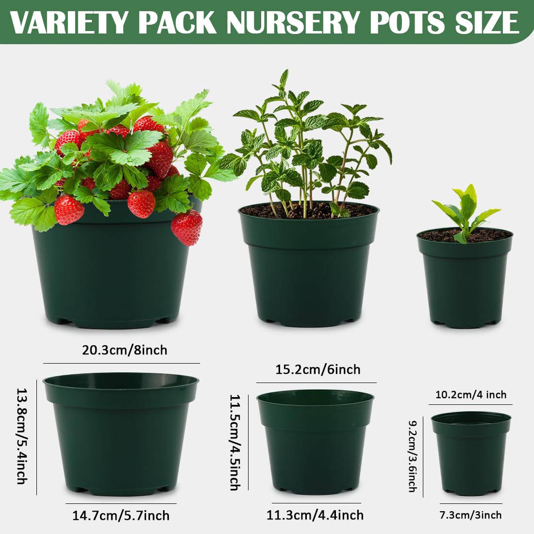 RooTrimmer 6 inch green nursery pot suitable for larger seedlings