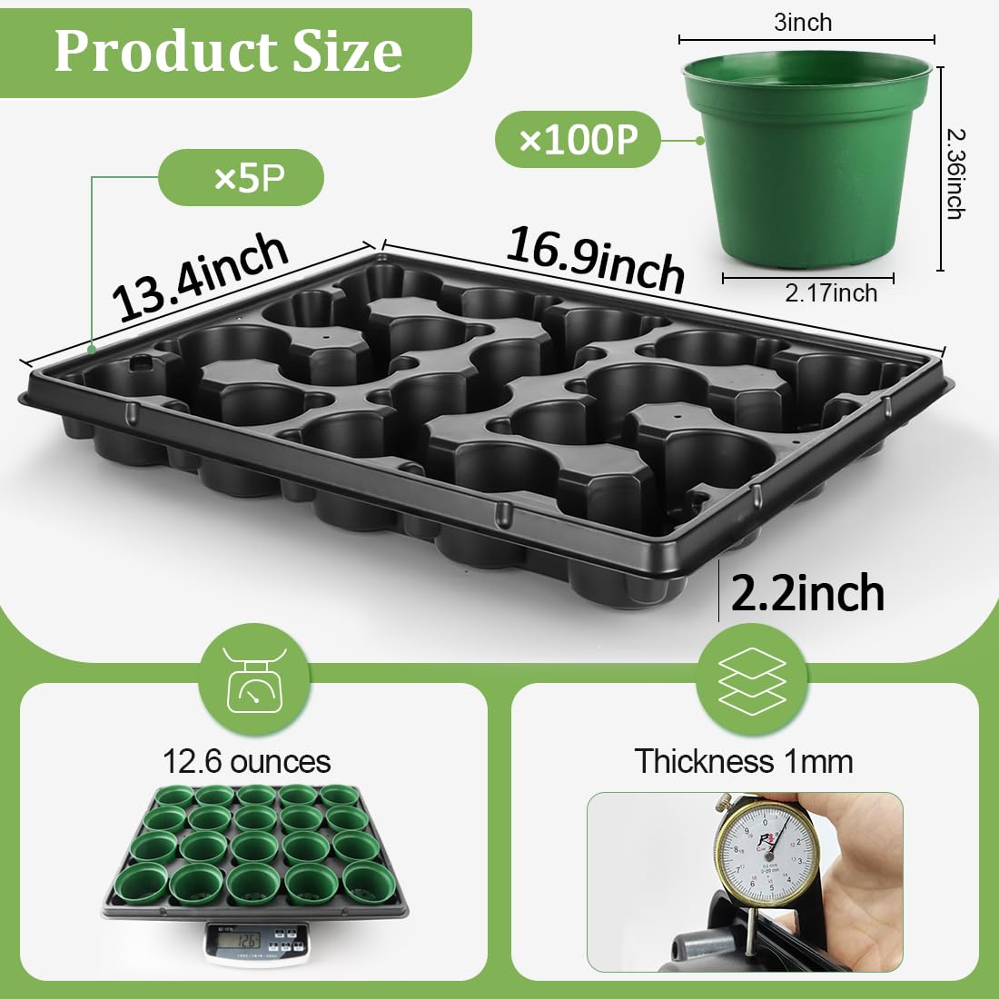 RooTrimmer seed starting kit with five trays enabling efficient germination