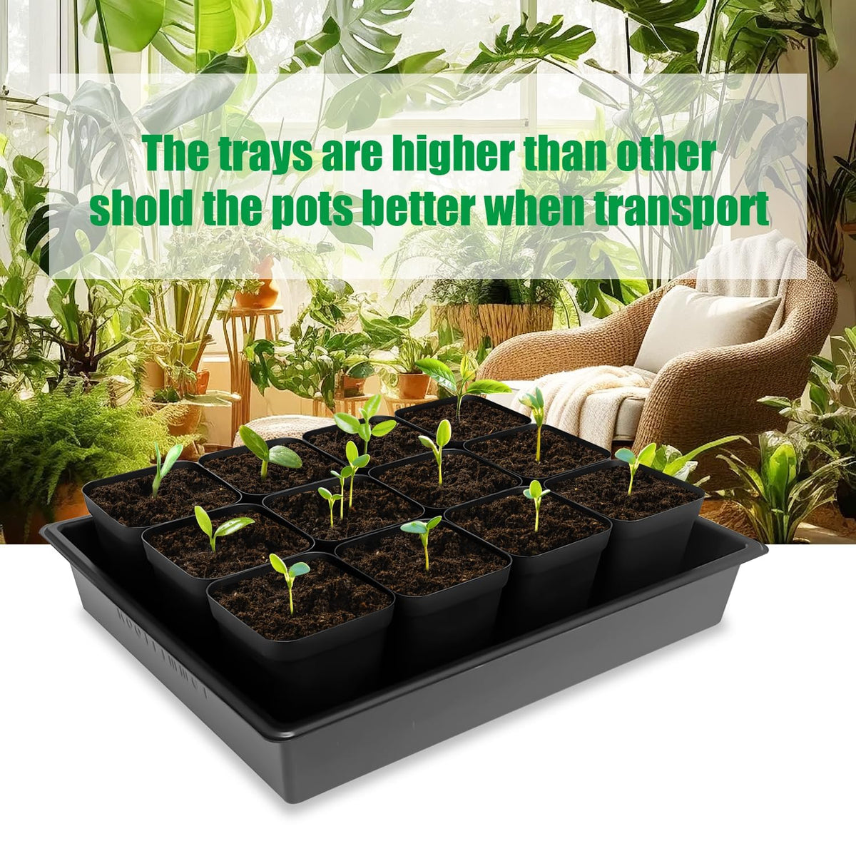 RooTrimmer sturdy nursery pots stay upright during handling and transplanting.