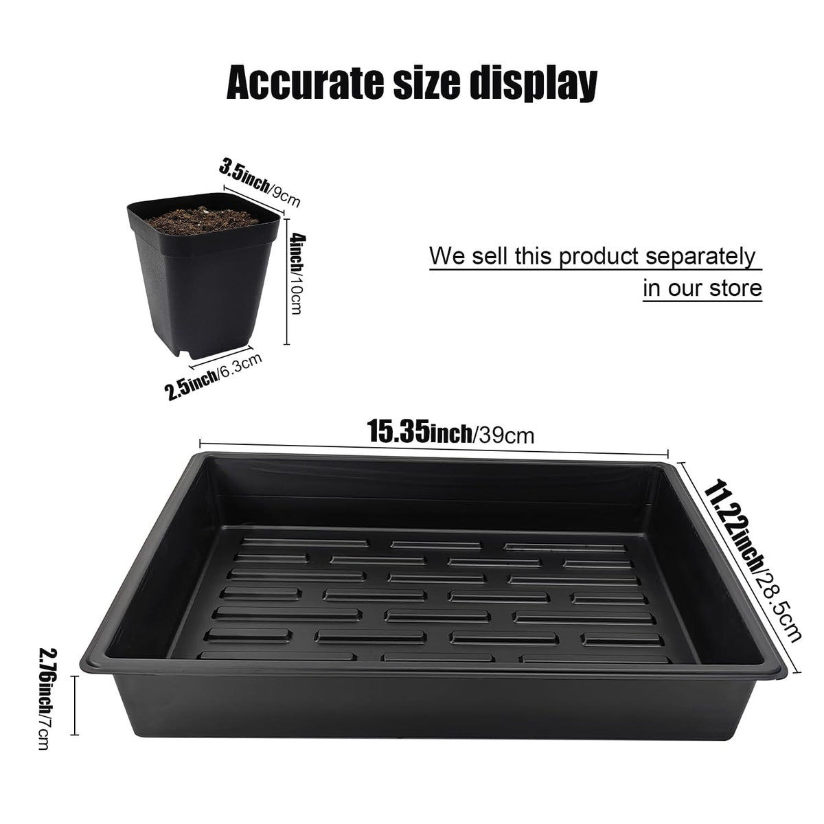 RooTrimmer tray without drain holes emphasizing soil containment.