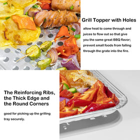Roponan disposable aluminum foil grill pans provide a sturdy, recyclable grilling solution.