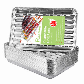 Roponan disposable grill toppers 30-pack on grill for clean outdoor cooking