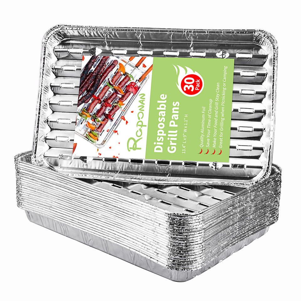 Roponan disposable grill toppers 30-pack on grill for clean outdoor cooking
