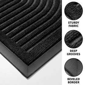 RORA black entryway mat welcomes guests and protects floors