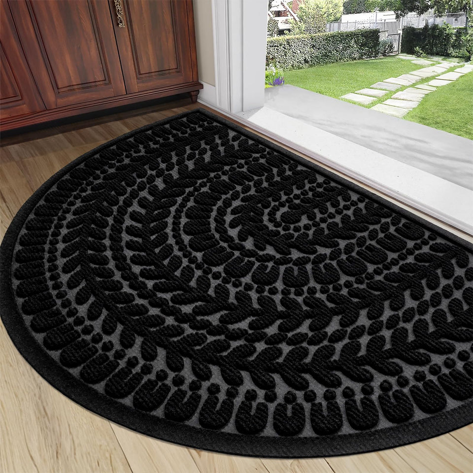 RORA half-circle door mat at the front door showing durability and clean edge.