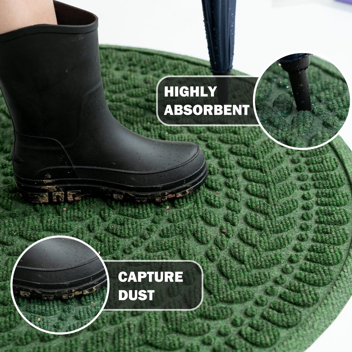 Non-slip rubber backing prevents slips on wet entryways.