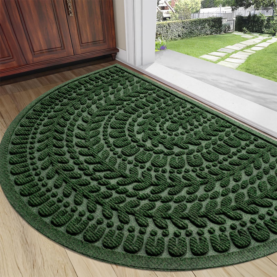 RORA half-circle doormat demonstrating dust-removal action for clean entryways