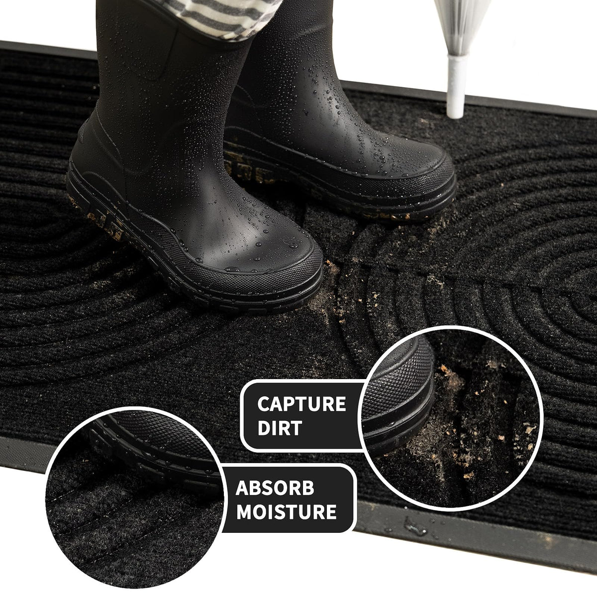 RORA low-profile mat sits flush under doors without snagging