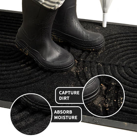 RORA low-profile mat sits flush under doors without snagging