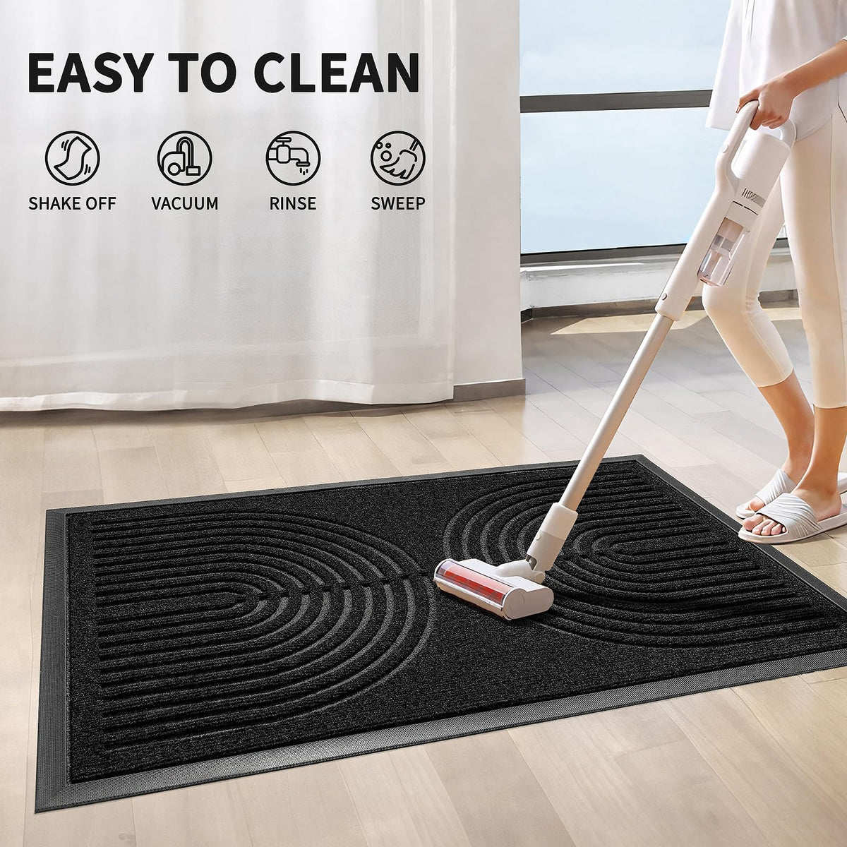 RORA outdoor-ready mat withstands weather for indoor or outdoor use