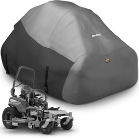 Rosefray zero turn mower cover fabric detail shows rugged 420D Oxford material for long-lasting protection.